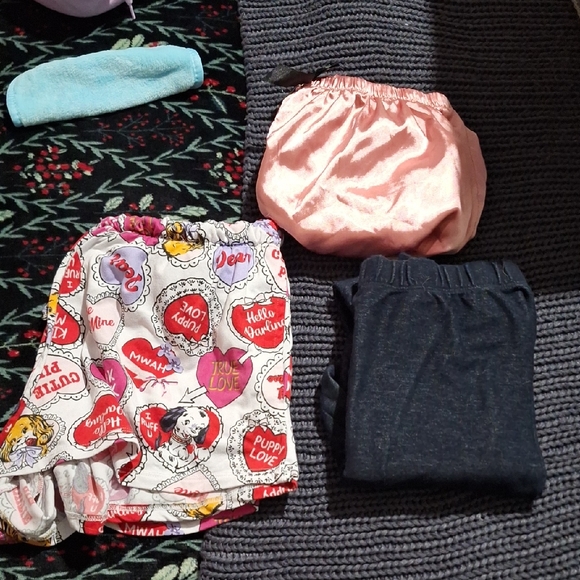 Pants - Elastic Waist Bloomers and Shorts Set - Pink, Navy, White Pattern